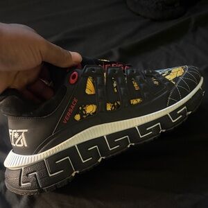 Versace Black and Gold Athletic Shoes